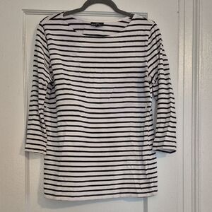 Nursing Queen Striped 3/4 Sleeve Nursing Top Hidden Zipper